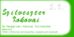 szilveszter kokovai business card